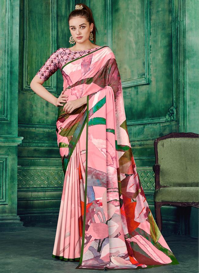 Crepe Multi Colour Casual Wear Printed Saree